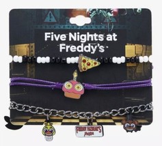 Five Nights At Freddy&#39;s Icons Adjustable Charm Bracelet Set Of 3 - £22.67 GBP