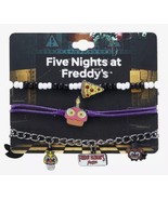 Five Nights At Freddy&#39;s Icons Adjustable Charm Bracelet Set Of 3 - £22.35 GBP