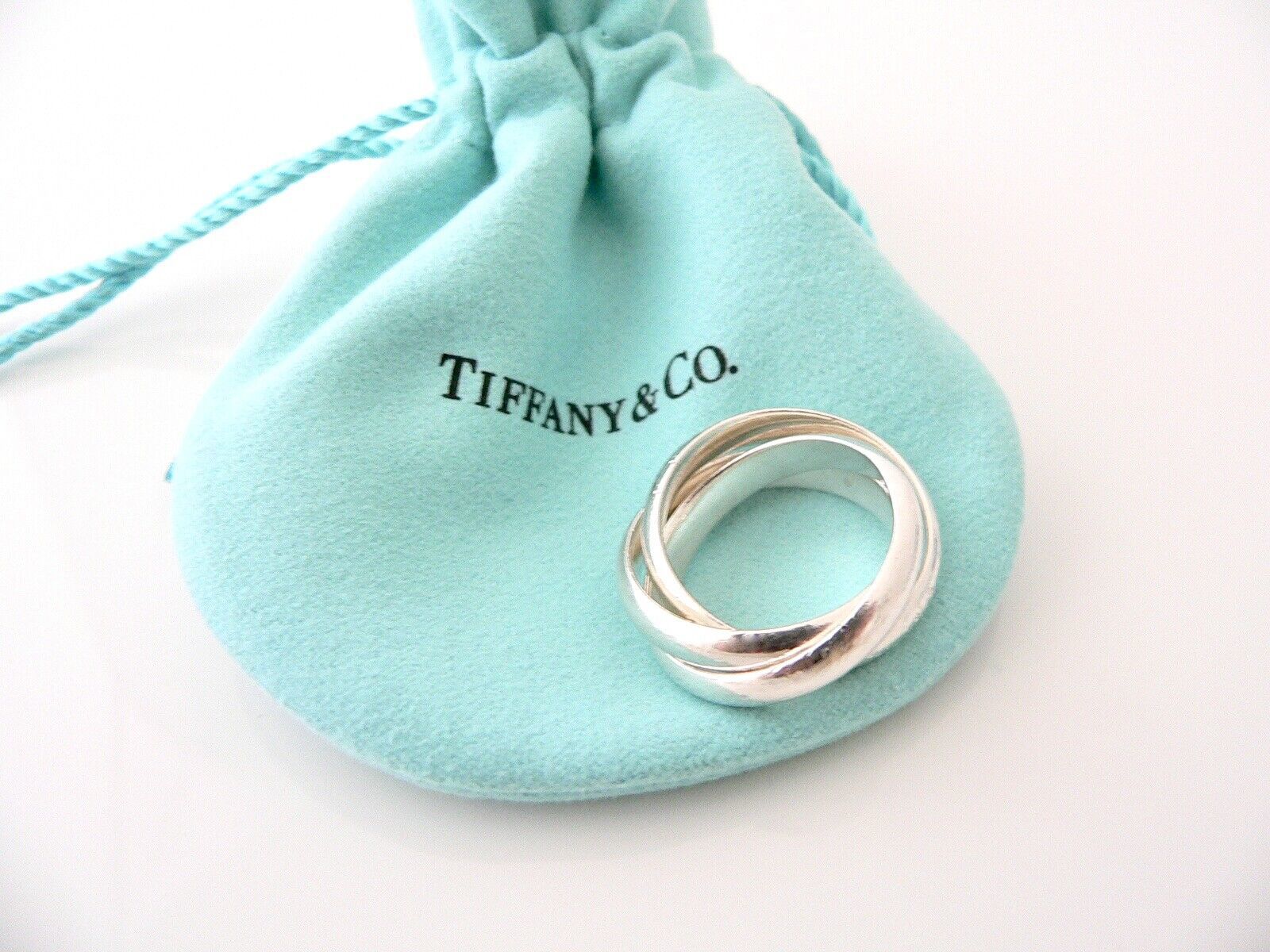 Tiffany & Co Triple Rolling Ring Band Silver Picasso Califfe  Sz 7 Gift Pouch - £453.46 GBP