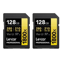 Lexar GOLD Series Professional 1800x 128GB UHS-II SDXC Memory Card, 2-Pack - £133.48 GBP