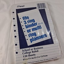 Mead Planner organizer Refill paper for 3 ring Multi Ring College Ruled ... - €17,05 EUR