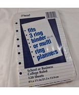 Mead Planner organizer Refill paper for 3 ring Multi Ring College Ruled ... - €17,05 EUR
