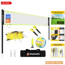 Durable Outdoor Volleyball Set with Adjustable Heights &amp; Easy Setup Carr... - $111.82