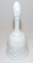 Beautiful Fenton Art Glass Milk Glass Embossed Nativity Scene Bell - £20.81 GBP