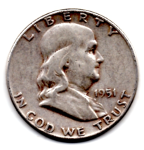 1951 Ben Franklin Half Dollar  SILVER - $45.00