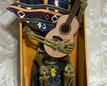 Spooky Village Animated Skeleton Instrument Guitar Halloween Plays La Ba... - $49.49