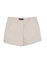 Robert Rodriguez Beige Tan Taupe Mid-Rise Linen Cuffed Shorts - Size 6 - £78.45 GBP
