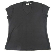 CHICO&#39;S Black textured V neck top Size 1 - £9.94 GBP