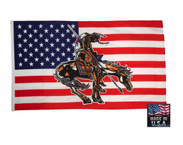*USA Made 3x5 END OF THE TRAIL US Horse SuperPoly Indian AMERICAN FLAG B... - $234.67 MXN