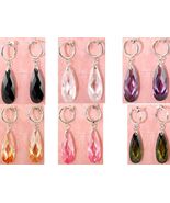 1PAIR CLIP-ON CZ,CUBIC ZIRCONIA DANGLE EARRINGS 7COLORS - €6,72 EUR+