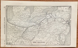 1923 Antique ERIE RAILROAD Map Vintage RAILWAY Map - £7.90 GBP
