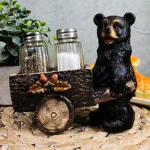 Ebros Black Bear Pushing Vintage Wagon Cart Salt And Pepper Shakers Hold... - €21,51 EUR