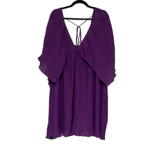 Asos Design Womens Plus Size 24 Tunic Top Dress Purple Plunge Neck Crinkled Zip - £20.97 GBP