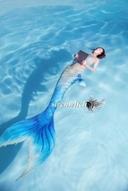 2018 Blue Swimmable Mermaid Tail for Kids Adult with Monofin,Mermaid Costume - £79.92 GBP