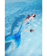 2018 Blue Swimmable Mermaid Tail for Kids Adult with Monofin,Mermaid Cos... - £78.65 GBP