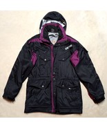 Vintage 80s Hard Corps Black Hooded Waterproof Ski Snow Jacket- Size Large - $855.82 MXN