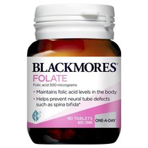 Blackmores Folate 500mg Folic Acid Vitamin 90 Tablets - $16.99