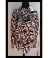 Koton Ladies Size 8 Black &amp; White Zebra Print Blouse Back Buttons - $27.06 CAD