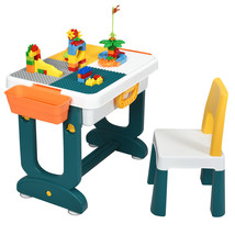 5 in 1 Kids Activity Table Chair Set w/ Toddler Luggage Building Block Desk - $136.75