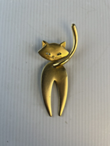 Vintage Gold Tone JJ Jonette Kitty Cat Kitten Brooch Pin - £7.42 GBP