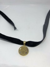 Vintage Dorado Acero Inoxidable Mano de Fátima O Dios Colgante Amuleto Collar - £28.39 GBP