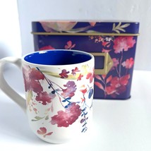 Purple Floral Recipe Tin Recipe Cards Floral Stoneware Mug Gift Set - £14.79 GBP