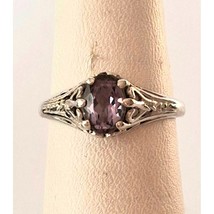KABANA 925 STERLING SILVER RING AND AMETHYST  SIZE 5.75 SKY - $43.76
