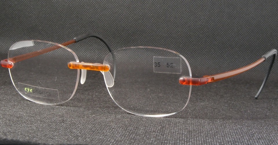 Lunettes Rimless Amber UNIQUE Eyephorics Suisses 52-20-155mm - $214.05