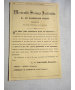 1872 Two Sided Ads Mercantile Savings Institution &amp; University Press, Ca... - $168.61 MXN