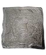 Velvet Burnout Silvery Gray Scarf 42 In Square Made in India by Cejon - £29.40 GBP