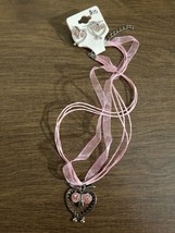 Pink Rhinestane Owl necklace &amp; Post Earring Set     Z5 - $7.85