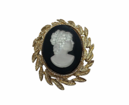 Vintage Cameo Brooch Pendant Victorian Lady Steampunk cottagecore grannycore - £11.91 GBP