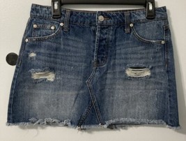 altar’d State Distressed Button Fly Size Medium Jean Mini Skirt. - £14.68 GBP