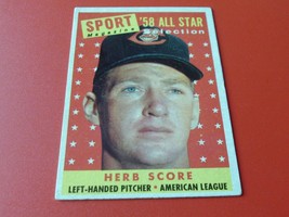 1958  TOPPS   HERB  SCORE   A.S.  # 495  INDIANS  BASEBALL   NEAR  MINT  !! - £39.33 GBP