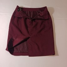 Mossimo Women's Burgundy Stretch Extensible Back Zipper & Slit Skirt Size 6 image 2