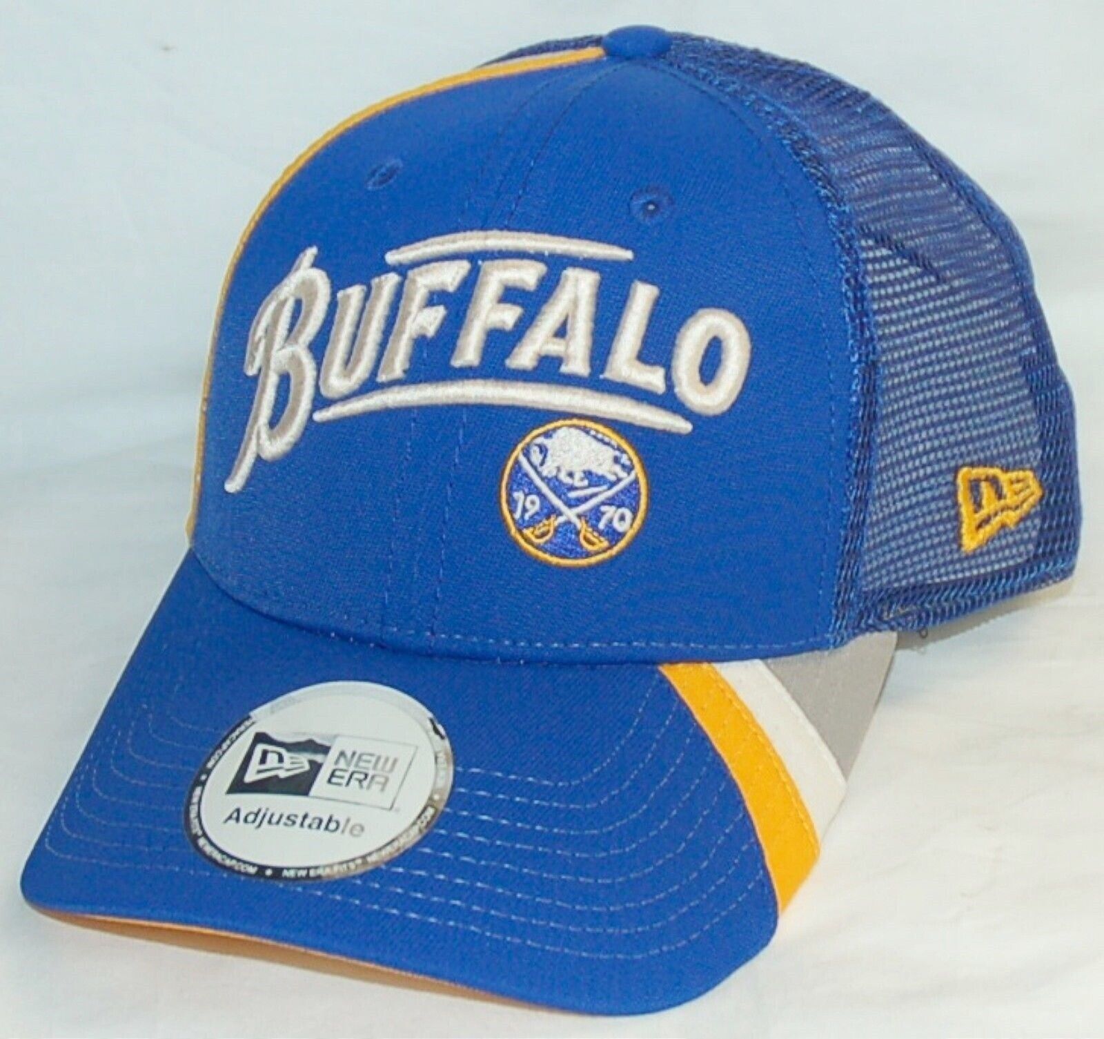 Primary image for NEW Era 59fifty BUFFALO SABRES Adjustable Snapback Hockey Hat BLUE & GOLD cap