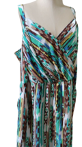 Avenue maxi sun dress new 30 32 blue brown green no belt NWT sleeveless - $39.59