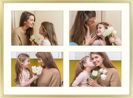 - 12X16 Aluminum Collage Picture Frame - Display 5X7 Pictures with 4 Openings Ma - £22.88 GBP