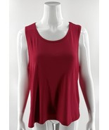 Muk Luks Red Womens Tank Top Size Large Petite Solid Sleeveless Scoop Neck - $29.88 CAD