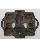 Vtg Cast Iron Teddy Bear Food Cookie Candy Cake Dessert Mold w/ Handles ... - €21,85 EUR