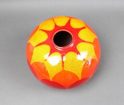 Mid Century Modern Italian Ball Sphere Orb Art Pottery Vase Aldo Londi Bitossi - £380.48 GBP
