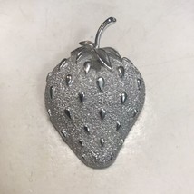 Vintage Sarah Coventry Silver Tone Strawberry Brooch - £5.40 GBP