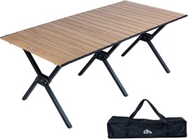 Iclimb Lightweight Stable Elegant Rectangular Alu. Folding Table Roll Up Top, L - £72.92 GBP