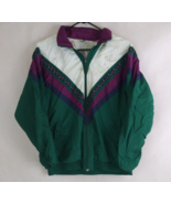 Vintage Bold Spirit Women&#39;s Colorful Full Zip 100% Nylon Jacket Size Medium - $15.79