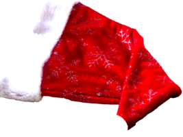 SANTA HAT red white trim silver snowflakes, one size (N clst-2A) - $3.60