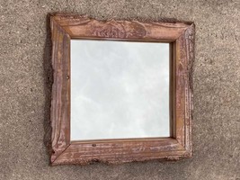 Ship worm damaged wood frame and mirror, live edge, beach art, Florida, salvaged - £271.15 GBP