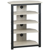 HOMCOM Gray Corner TV AV Media Stand, Console with Storage &amp; Steel Frame - $125.99