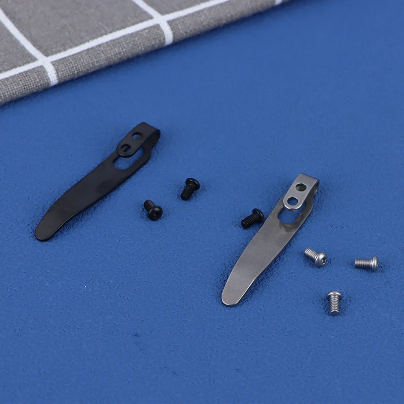 1 Set 420 Stainless Steel Material Knife Back Clip With 3pcs M2.5 Screws Pocket - £7.72 GBP+