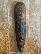 Maschera da parete in legno tribale africano vintage - $34.61 CAD
