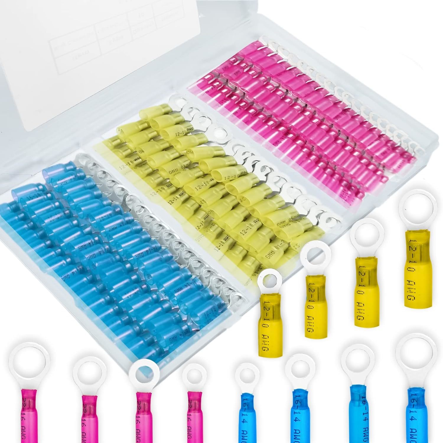 180 Pcs Heat Shrink Wire Connectors, Ring Terminals Kits, Automotive Mar... - $38.99